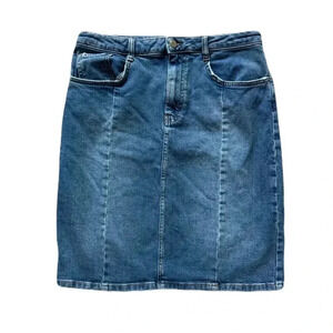 Women's Anthropologie Pilcro Denim Blue Skirt Knee Length Mini OB842973 Size 10